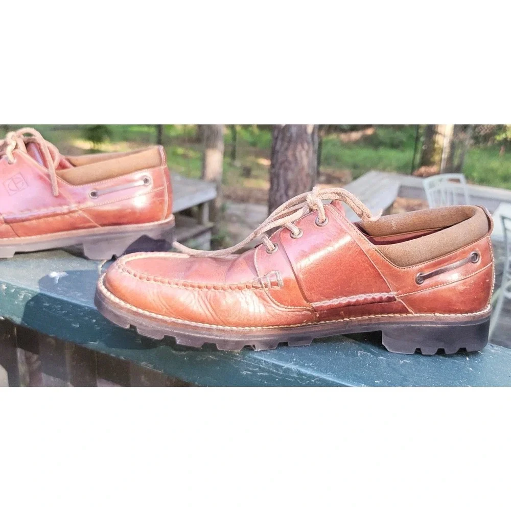 Cole Haan Mens Casual Leather Boat Shoe w Rugged Sole Rubber Grip sz 11 Gorpcore